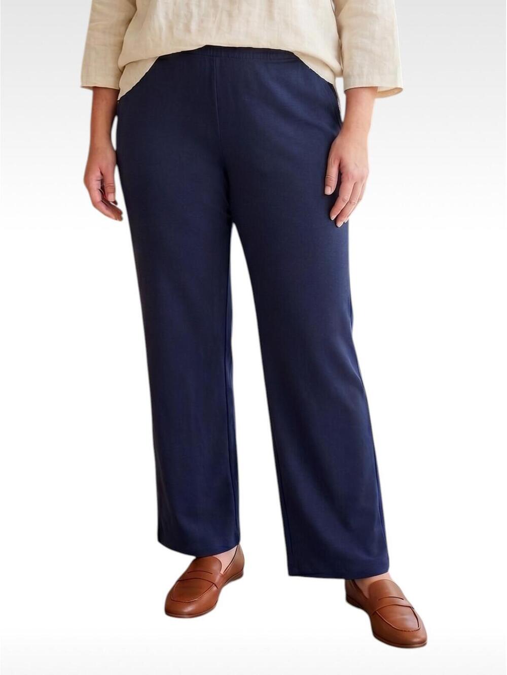 Eileen Fisher Navy Pull-On Pants Size XL Excellent Used Condition